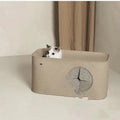 Foldable felt cat nest in gray, size 52x26x26cm, shown as a pet bed for indoor use