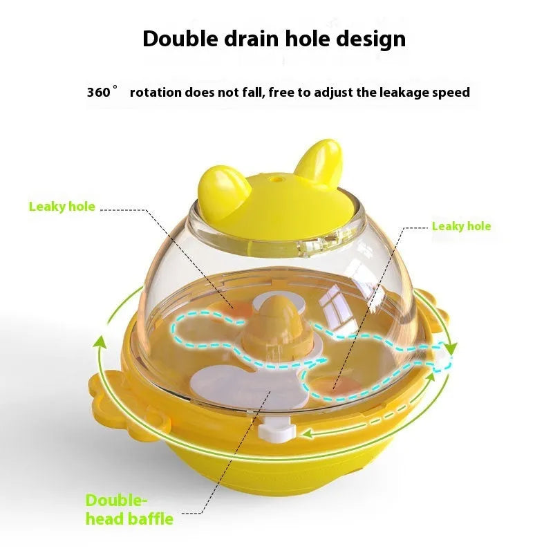 Pet Supplies Tumbler Dog Leakage Food Feeder Toy in yellow TPR material for slow feeding