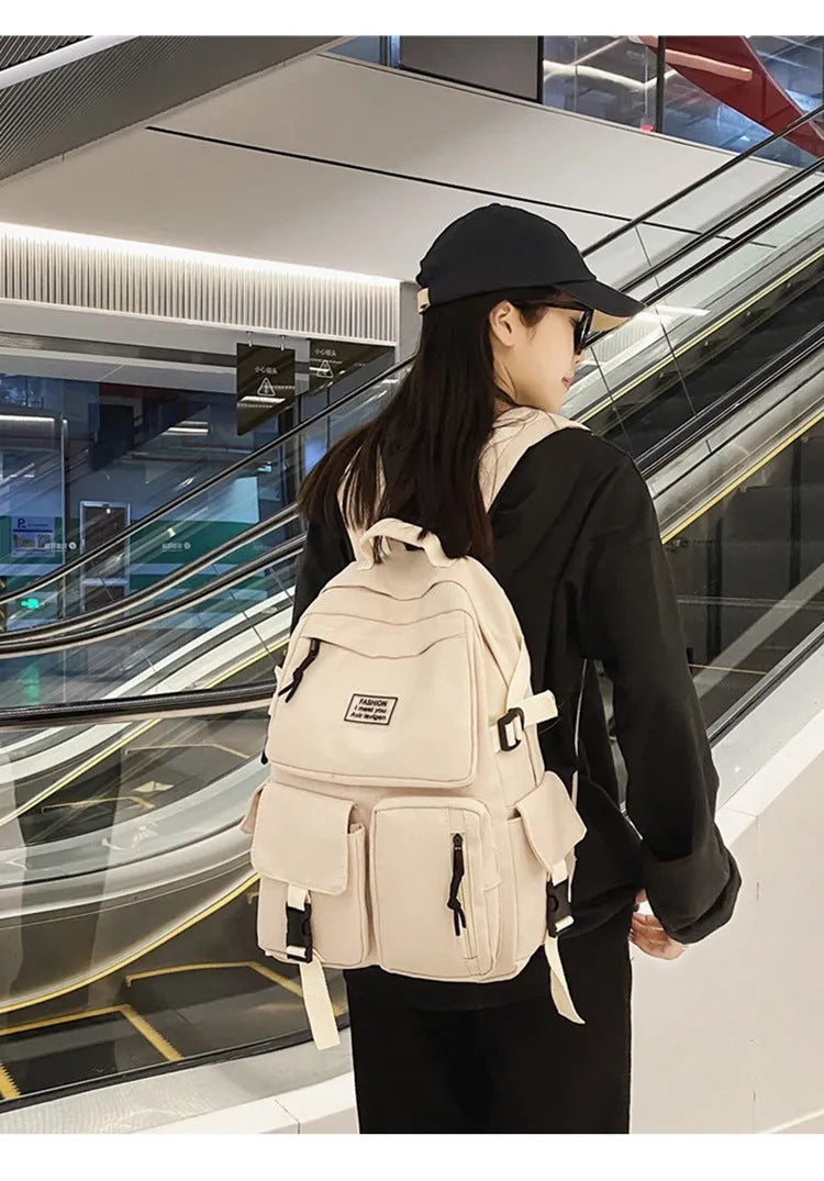 Fresh sweet style student backpack with computer compartment in black colour option
