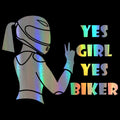 Cool Girl Rider car decorative waterproof sticker measuring 16cm by 15cm
