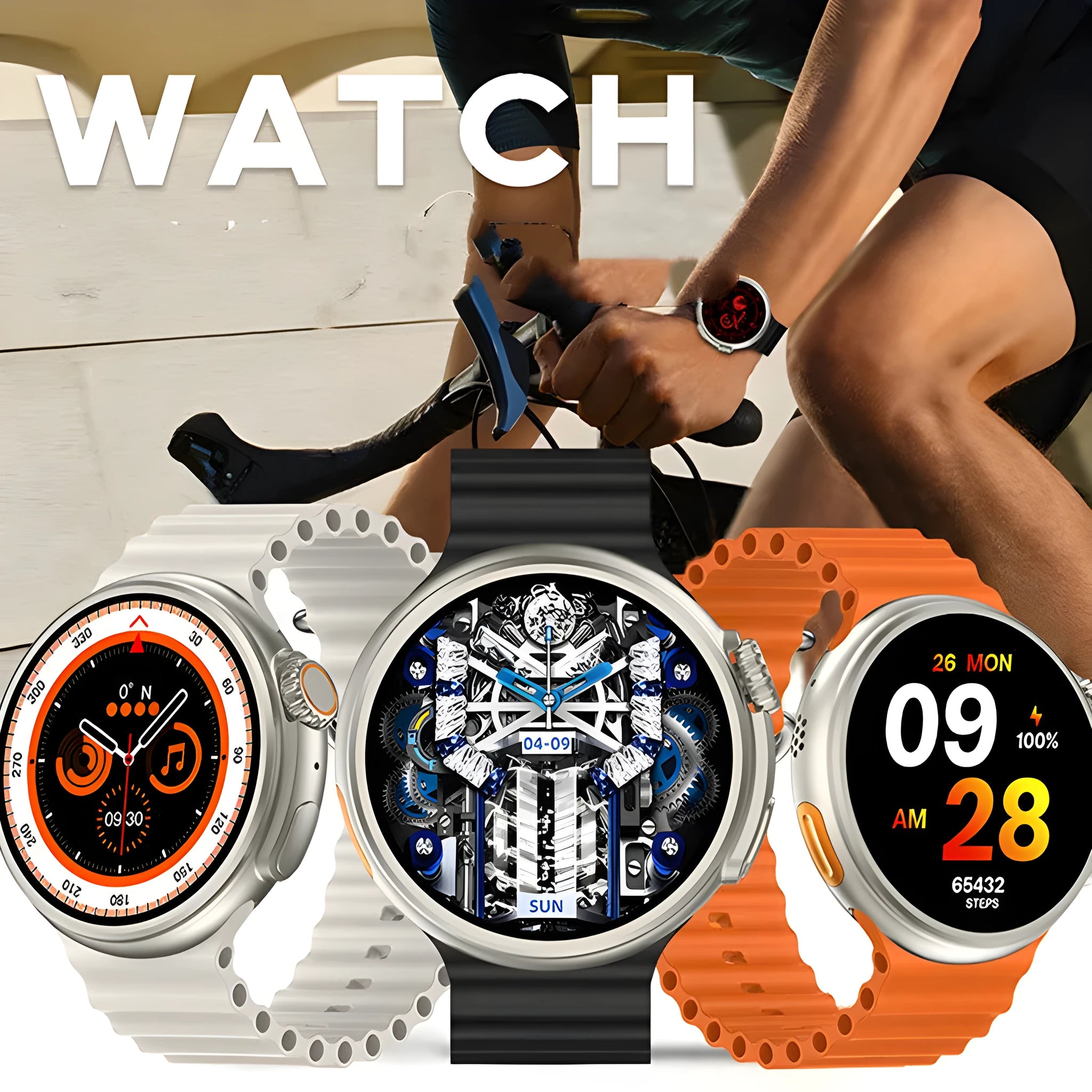 Jerry Second Generation smart watch with touch button and AMOLED screen in black colour