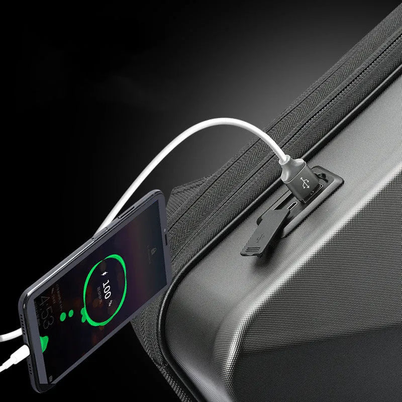 Hard shell gaming backpack with PC construction in titanium gold or black colour options