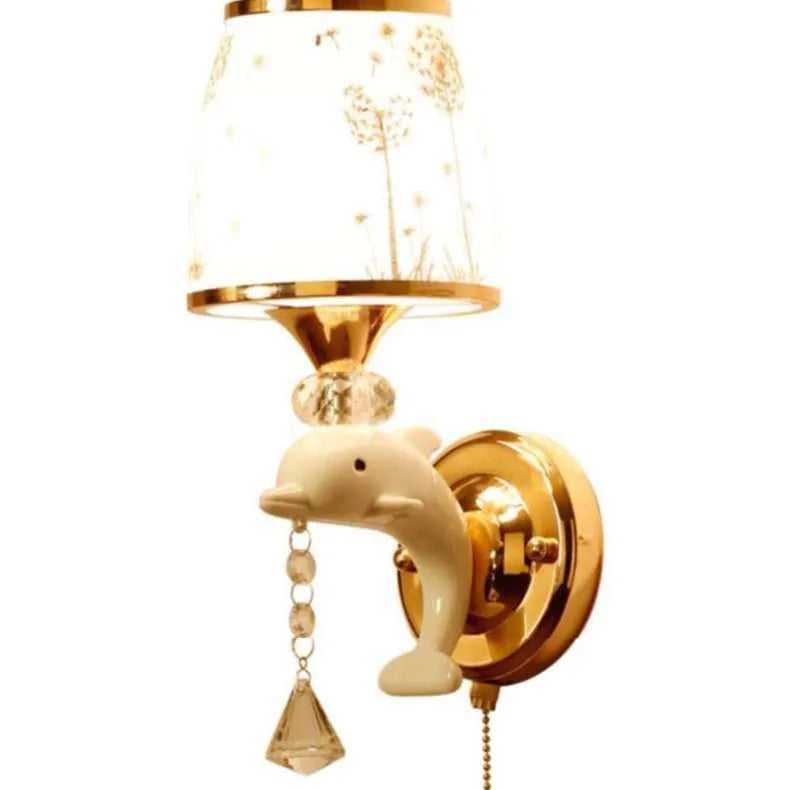 European wall lamp B109 glass lampshade 29x34cm single head sitting room