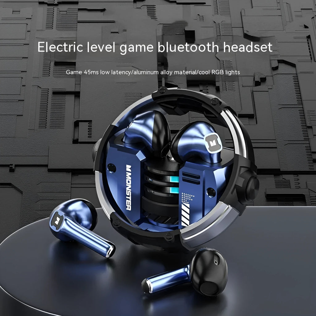 Radio competition in-ear Bluetooth headset in emerald colour, low latency for e-sports gaming