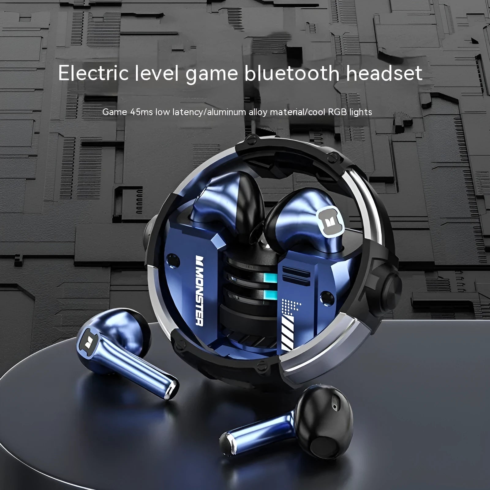 Radio competition in-ear Bluetooth headset in emerald colour, low latency for e-sports gaming