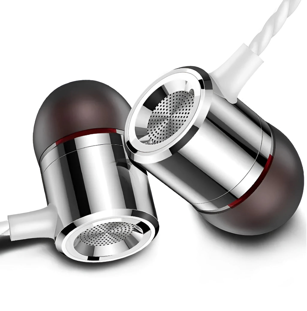 Fanbiya S1 metal wired in-ear earphones with microphone, black finish, ear hook design, 3.5mm plug