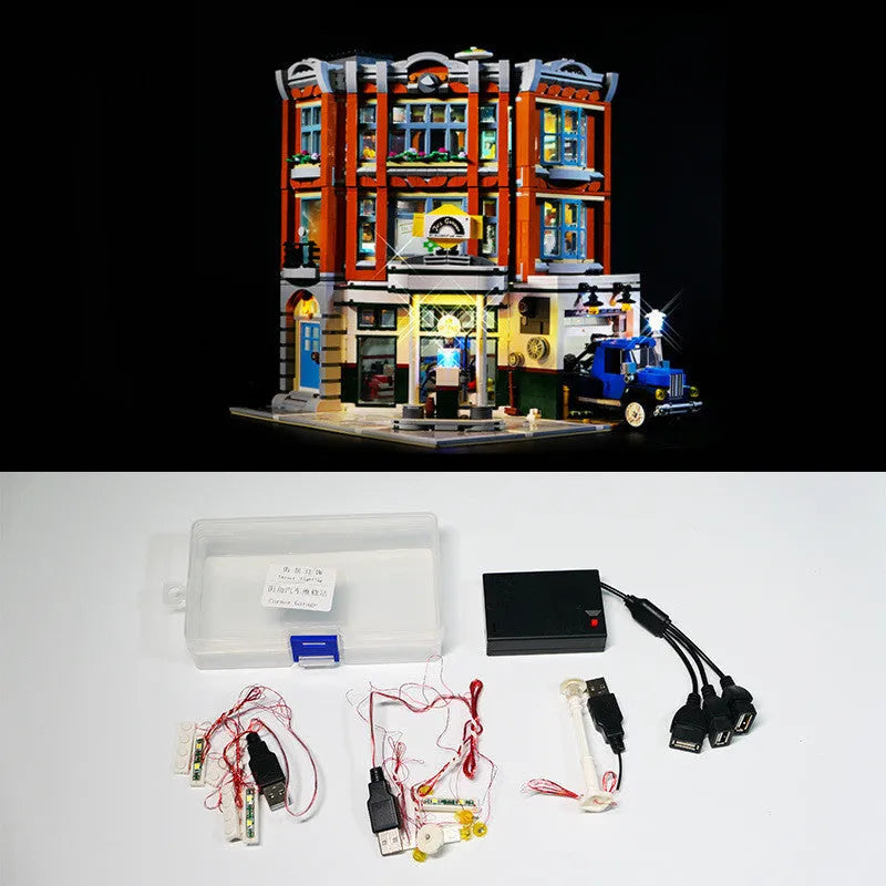 MOC modified LED lighting accessories plastic corner fitting for youth builds colour as shown