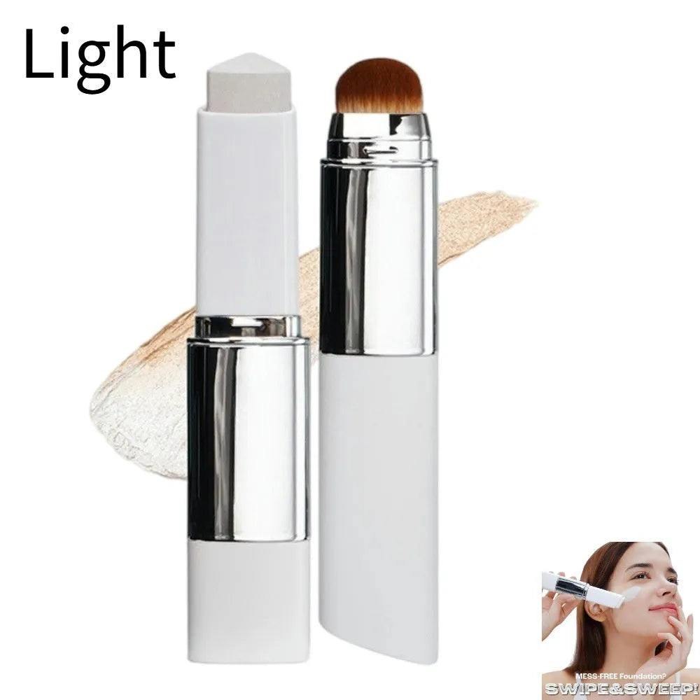 Blanc removable-head foundation brush with synthetic bristles for cream and liquid makeup application.