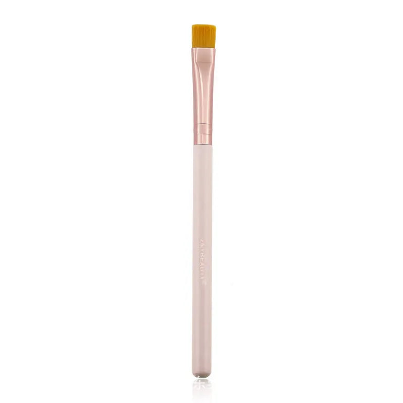 26 piece pink makeup brush set with wooden handles in PU storage bag