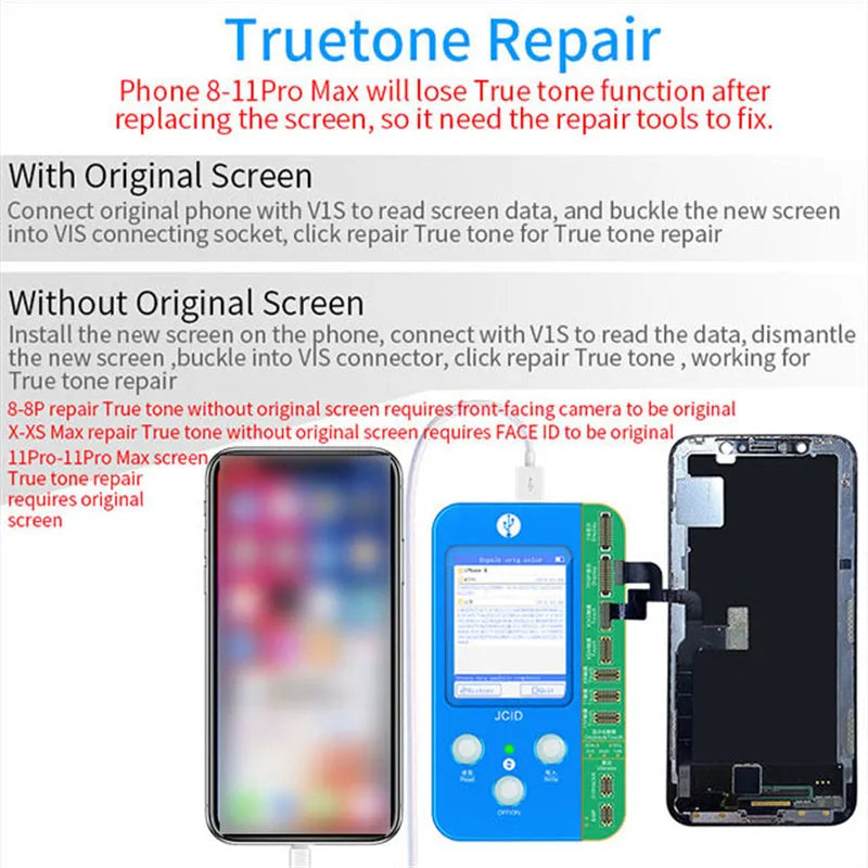 Plastic cell phone screen repair detector tool for battery lattice line and face IC detection with multiple model compatibility