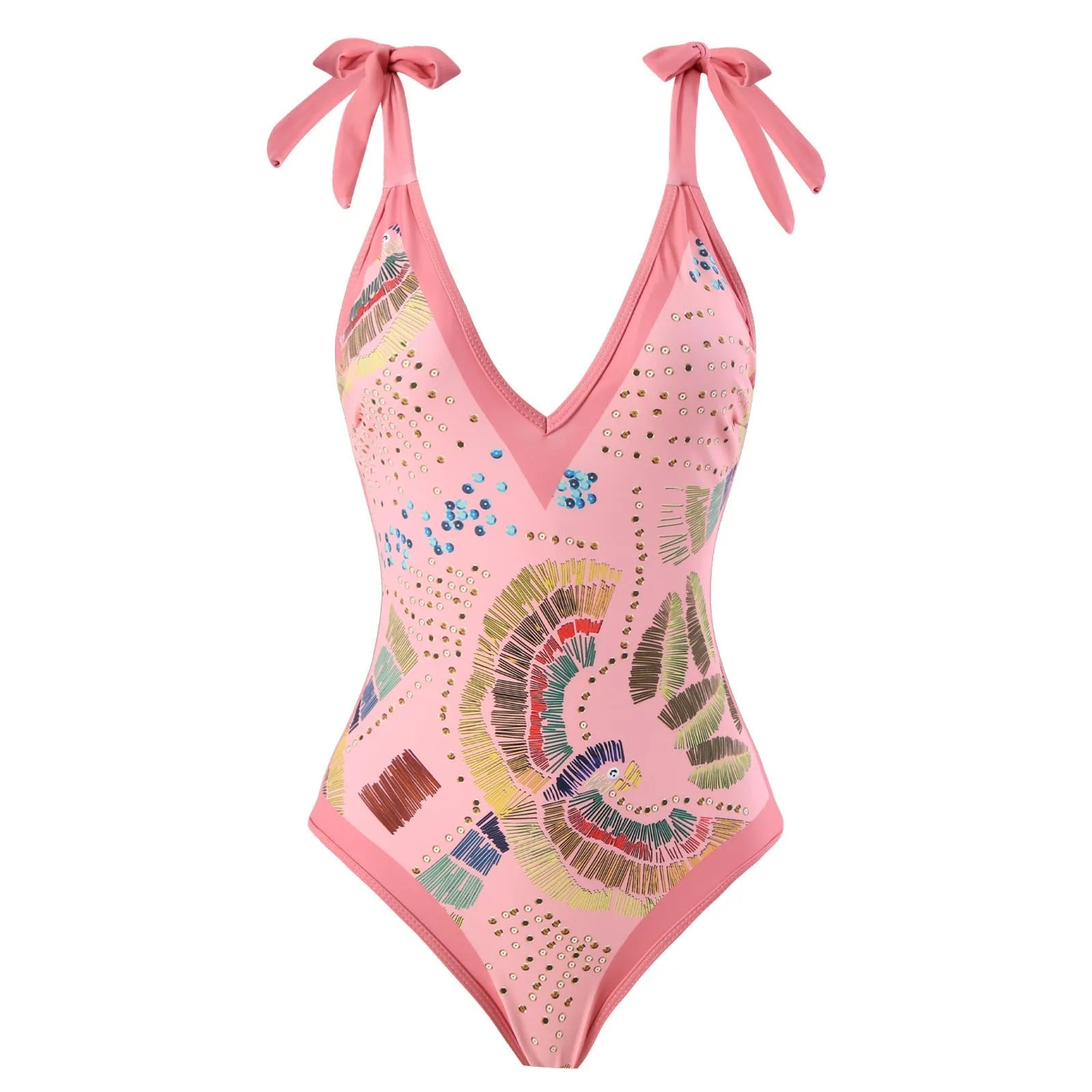 French retro one-piece backless swimsuit in blue with matching gauze skirt for beach or hot spring use