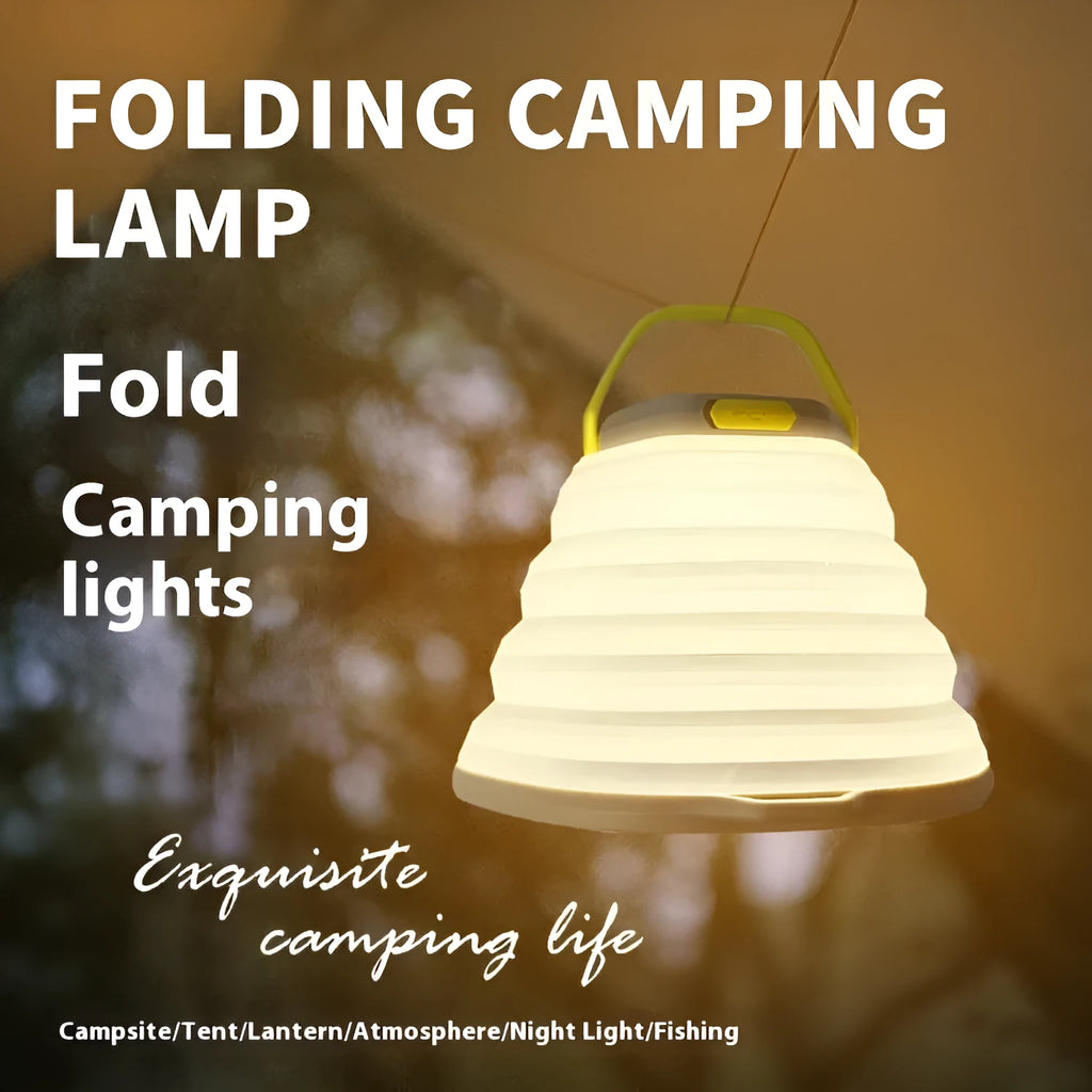 White camping lamp with large capacity battery and single-key cycle switch for portable lighting