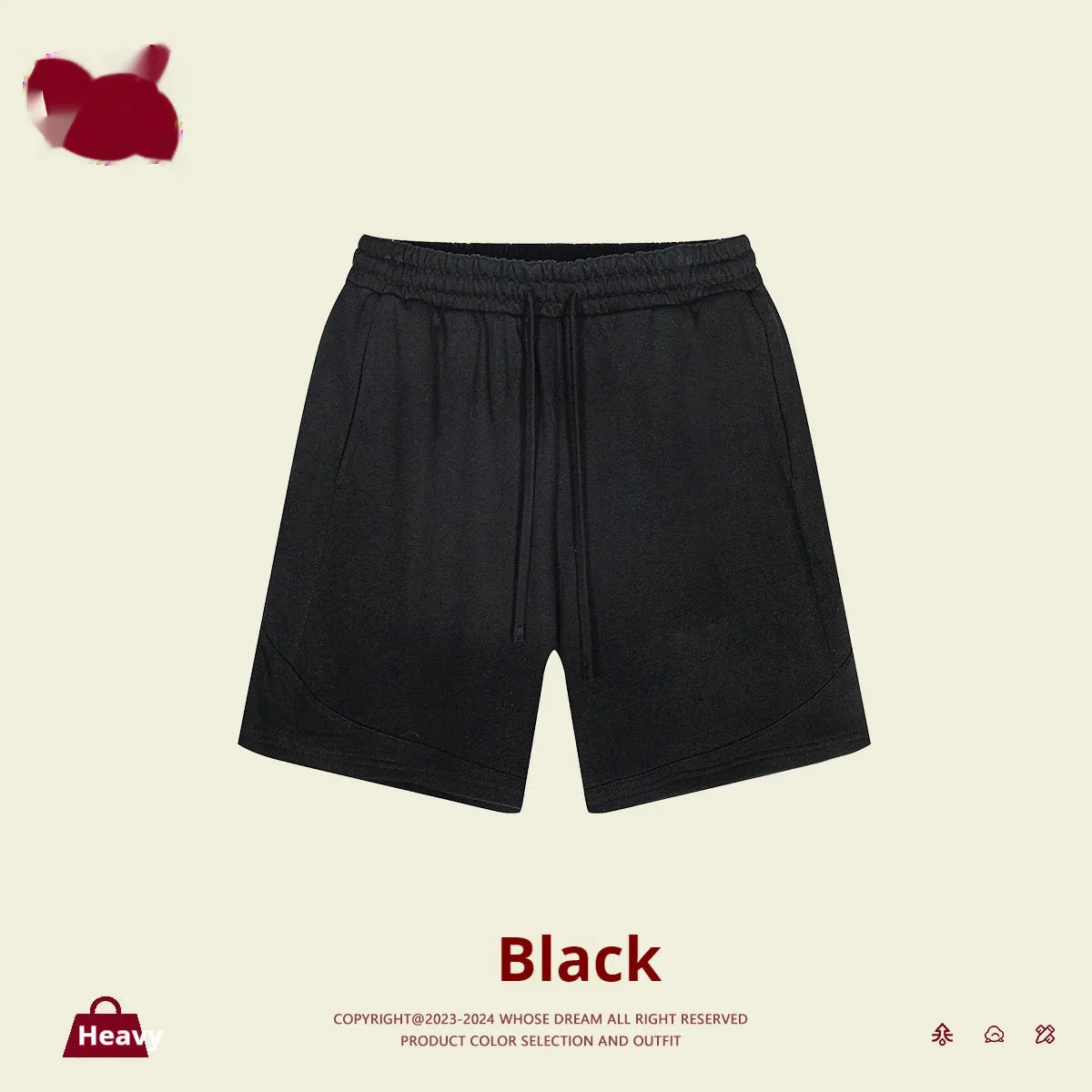 Solid colour loose cotton children's sports shorts in black, navy blue, mixed grey, and brown