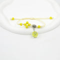 Glass dried flower bracelet with lace detailing and large 1.4cm beads in multiple colours.