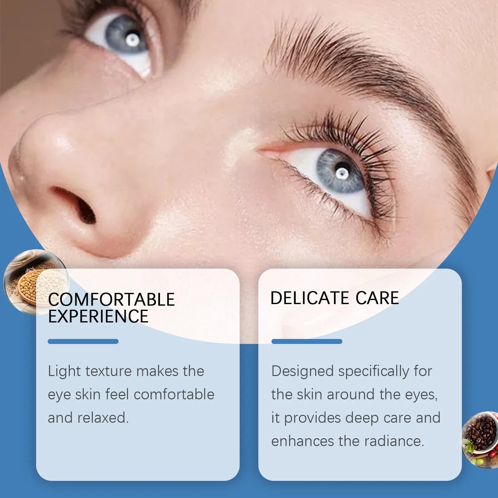 Viareline Collagen Firming Eye Cream in white jar with gold lid, 15g, for smoothing and moisturising under-eyes