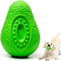 Green indestructible rubber dog chew toy for aggressive chewers on a white background.