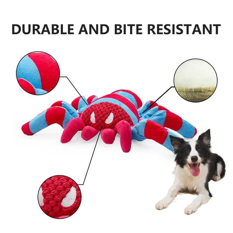 Red bite-resistant teddy dog toy for tooth cleaning interactive play