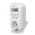White digital timer timing programming socket with 7-day 20-group schedule, EU/UK/US plug options