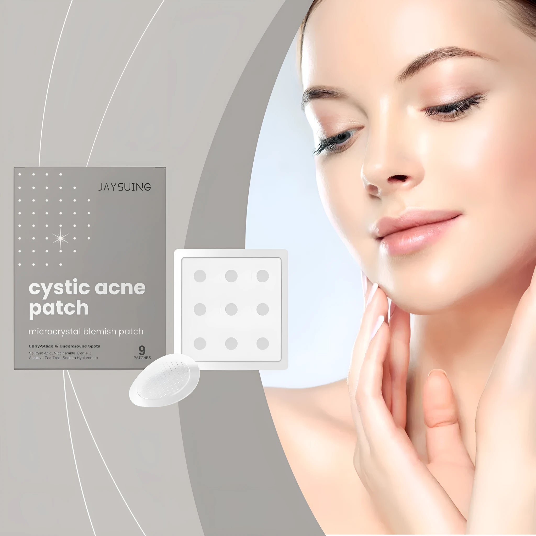 Acne repair micro needle patch pack of 9 with tea tree oil and Centella asiatica for spot treatment