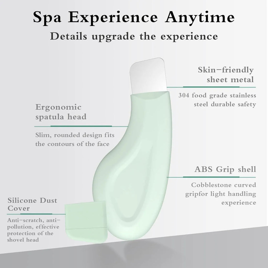 Stainless steel pore scraper facial tool with non-slip handle for blackhead removal