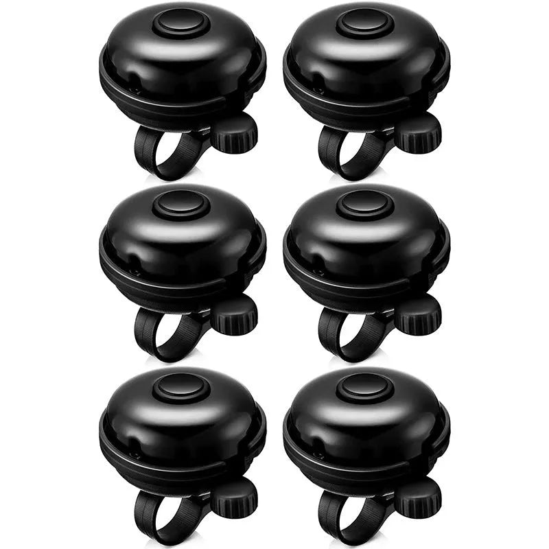 Black ABS bicycle flat bell 58mm diameter on handlebar