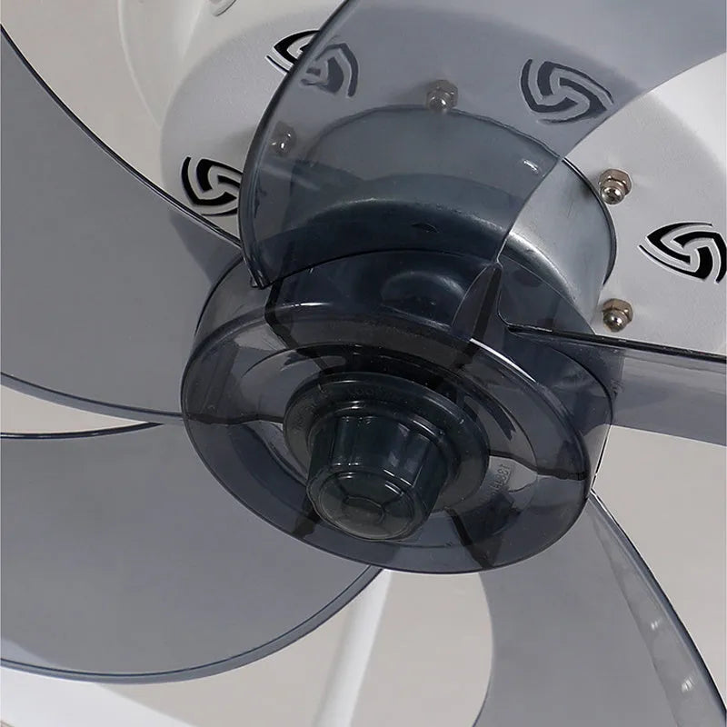 Nordic style ceiling fan lamp with remote control in coffee gold finish, 50cm diameter