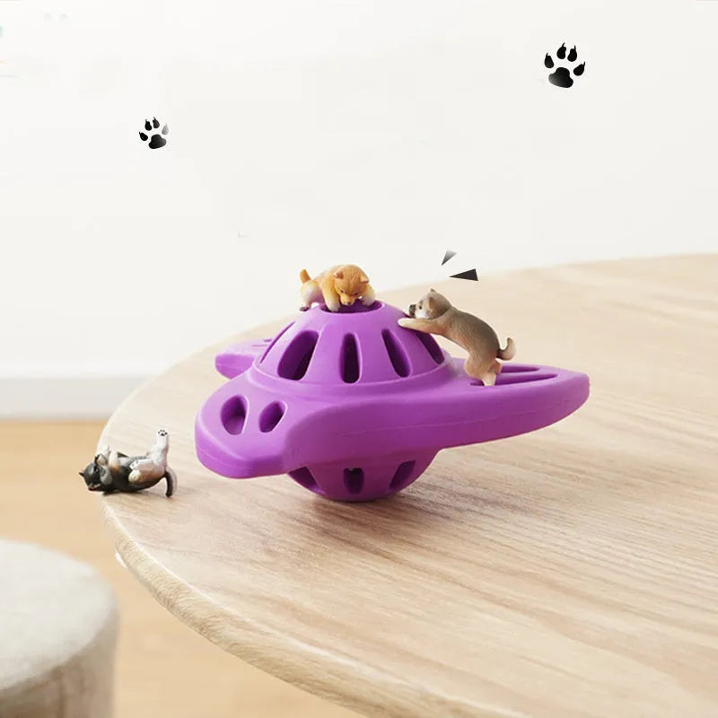 Blue or purple boomerang-shaped bite-resistant chew toy for medium and large dogs.