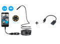OWSOO USB endoscope camera with 7mm lens, 5 metre cable, hook, magnet, and side mirror accessories