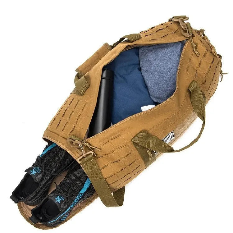 Men's khaki waterproof sports fitness handbag with air pillow belt system