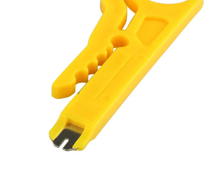 Yellow mini portable wire stripper tool for 0.6mm network and telephone cables