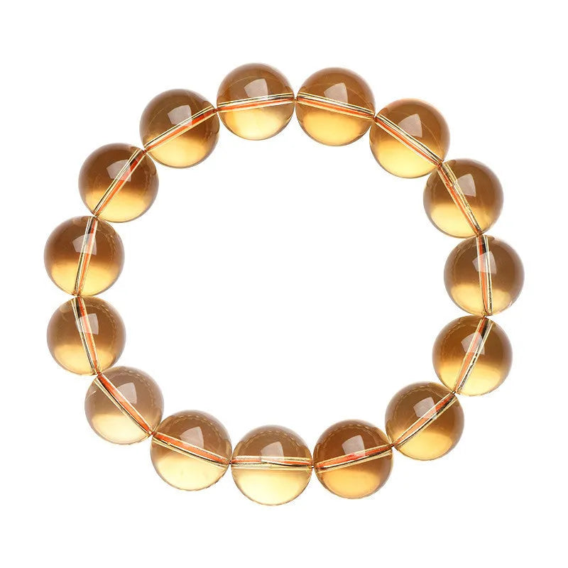 Natural citrine scattered beads ball bracelet showing 7A and 6A grade colour options