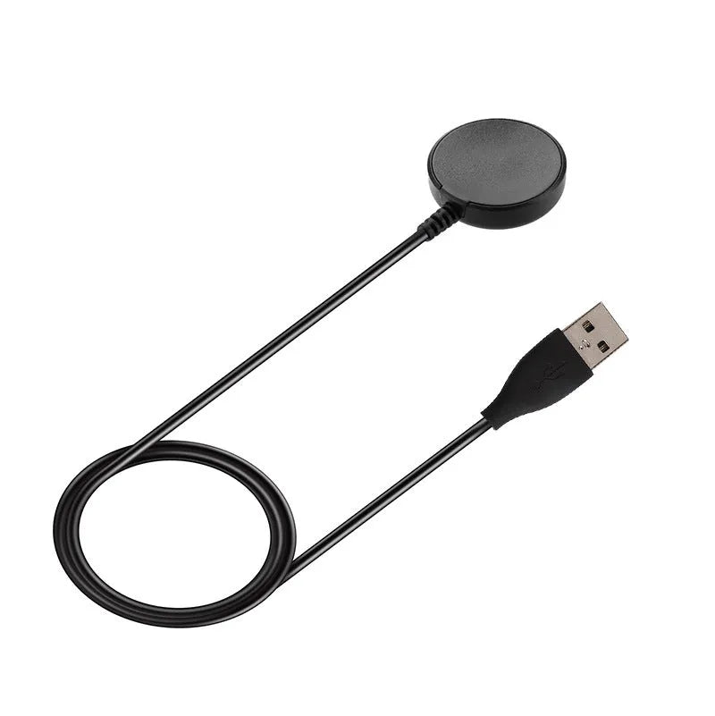 Black plastic USB watch charger with wireless fast charging, compact 34 x 10mm size