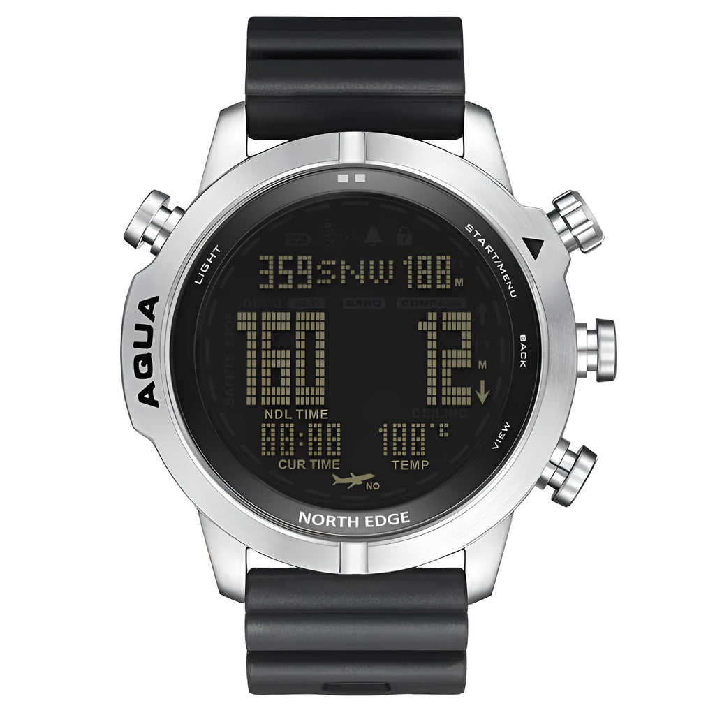 Outdoor sports smart watch with 1.46 inch screen and altitude air pressure monitor on black dial