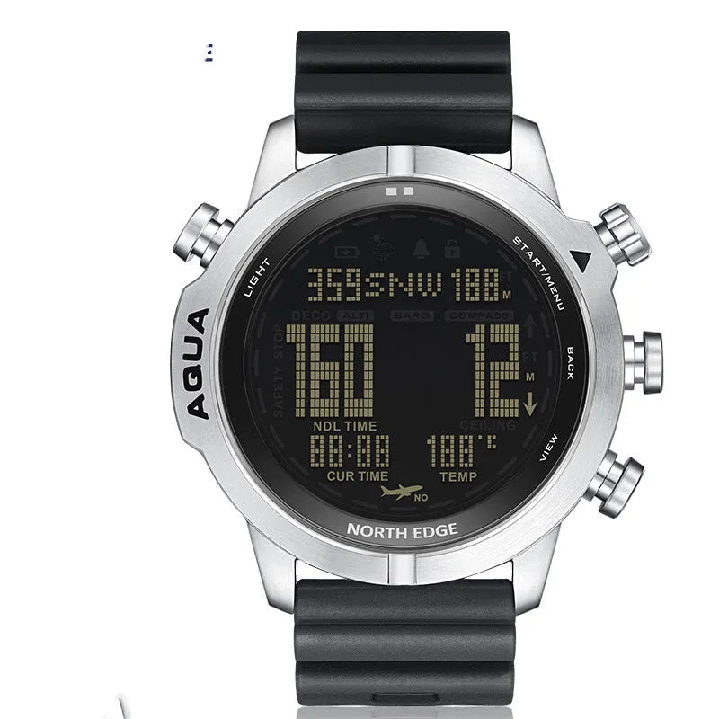 Outdoor sports smart watch with 1.46 inch screen and altitude air pressure monitor on black dial