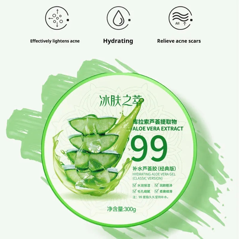 Aloe vera gel 300g tub for face and body moisturising skincare