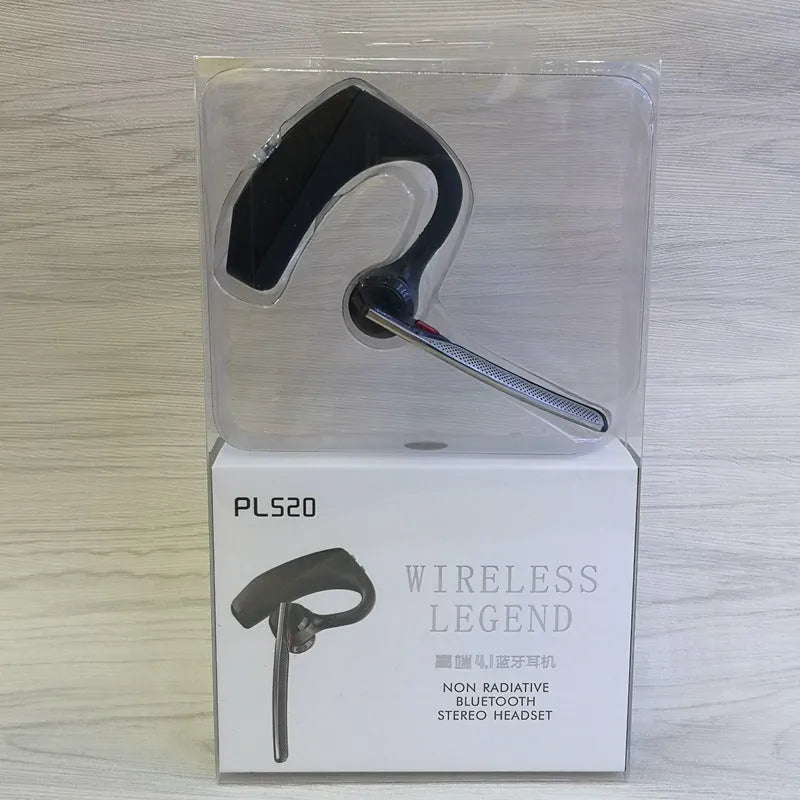 Black Bluetooth sports headphones with battery display screen and USB charging port