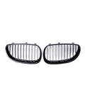 Two-piece carbon fibre finish ABS grille set for BMW 5-Series E60 E66 front bumper 2004-2009