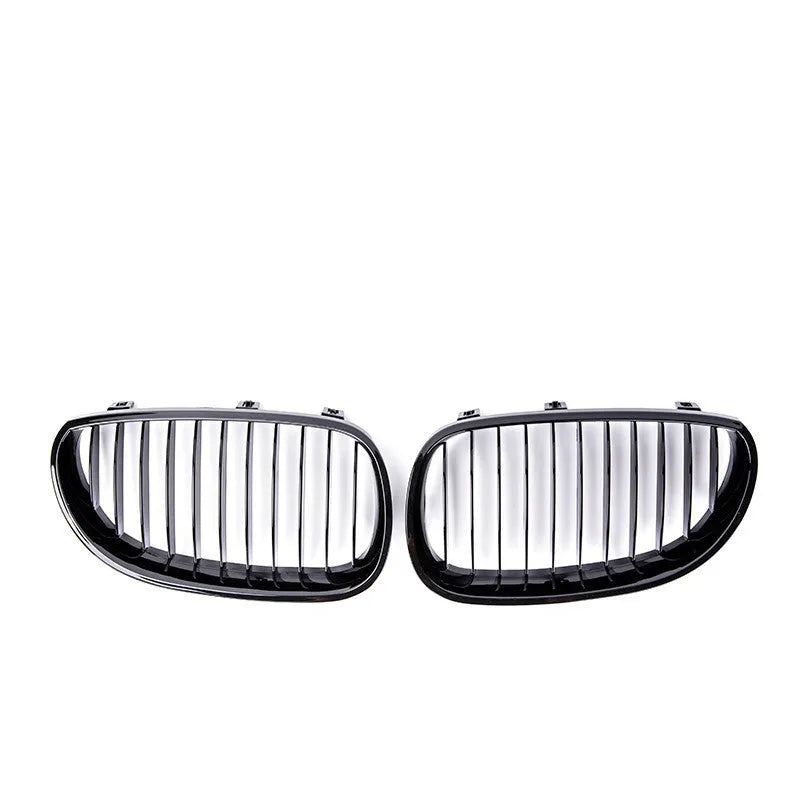 Two-piece carbon fibre finish ABS grille set for BMW 5-Series E60 E66 front bumper 2004-2009
