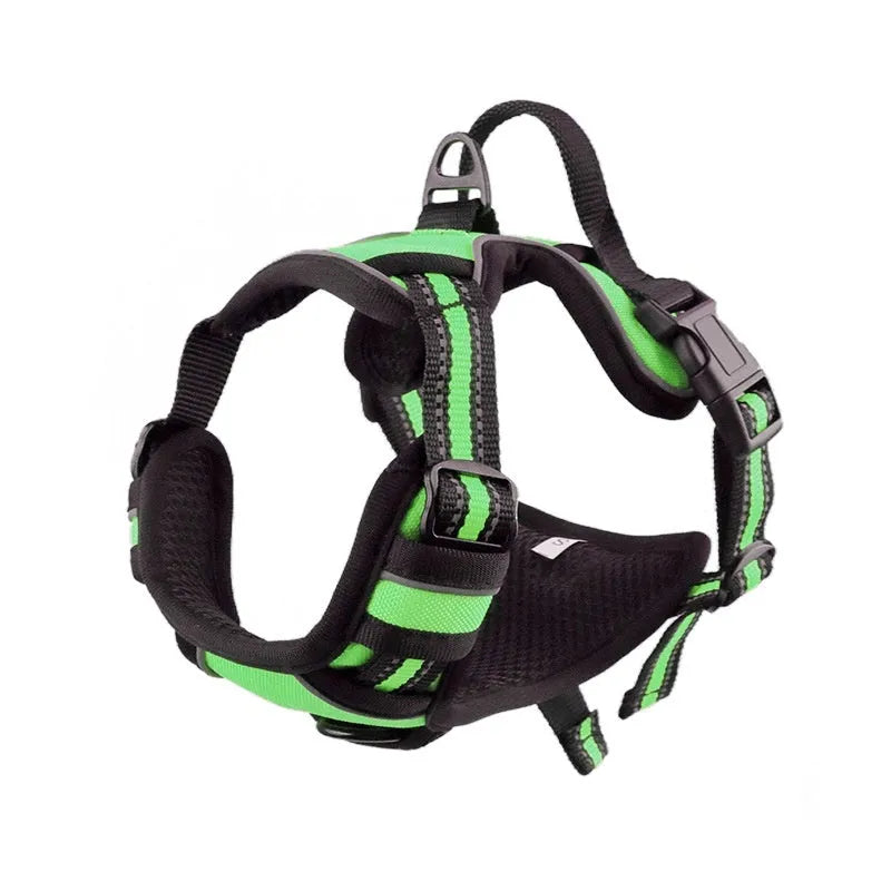 Adjustable Oxford cloth dog chest strap harness in multiple colours with chain ring for lead attachment