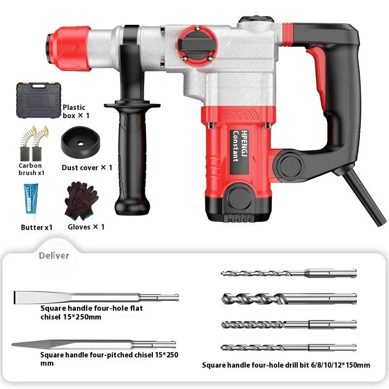 2200W multi-functional electric hammer impact drill with 2 modes and 20MM drilling capacity