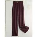 Linen wide-leg women's high waist cotton and spandex casual pants in Earth Gold colour, size M to 2XL