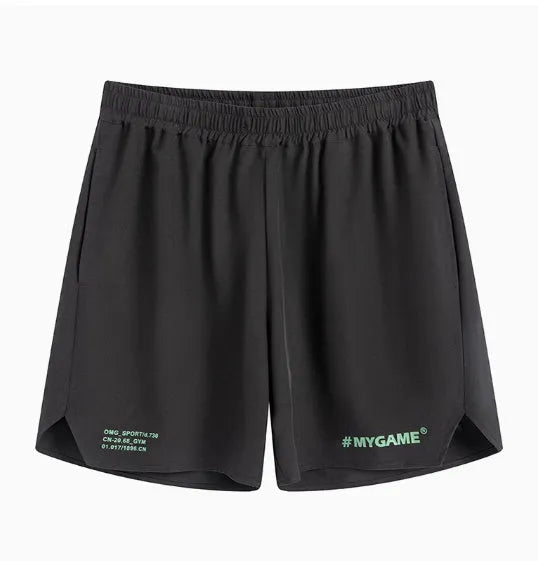 Men's fitness training shorts in four-point design, shown in available colours.