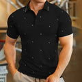 Men's short sleeve digital print sports top in polyester fibre, available in black, dark blue, red, and white, sizes S to 6XL