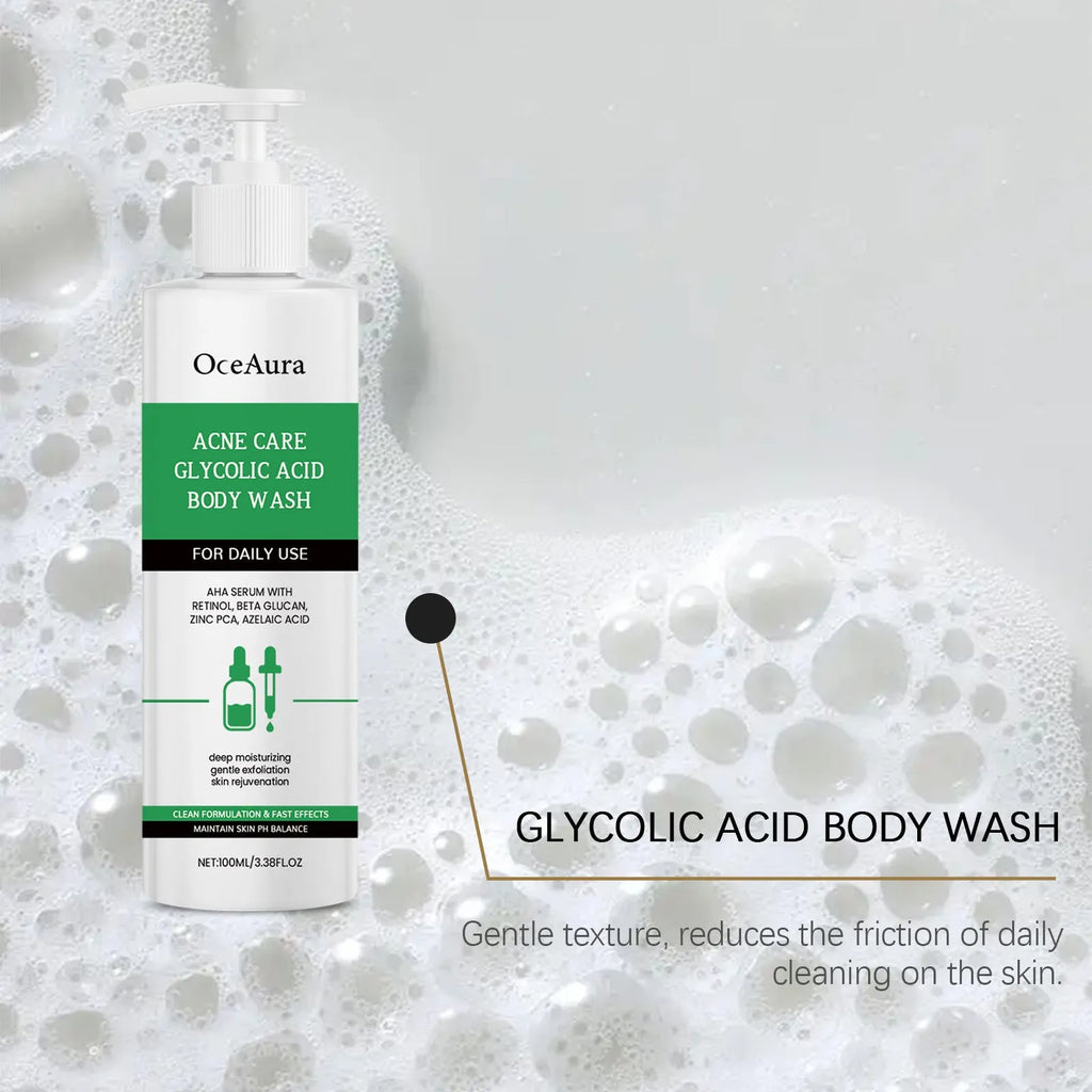 Soothing moisturising shower gel 100ml in a white bottle with blue cap, cleansing oil gently