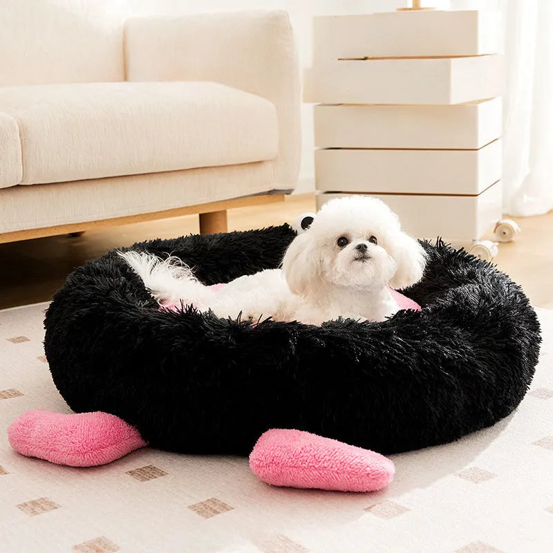 Elf Briquettes plush thickened kennel sleeping mat for dogs and cats, autumn winter warm, blue colour, size L