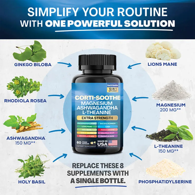 Bottle of South African Drunken Eggplant Magnesium Capsules dietary supplement containing 60 capsules