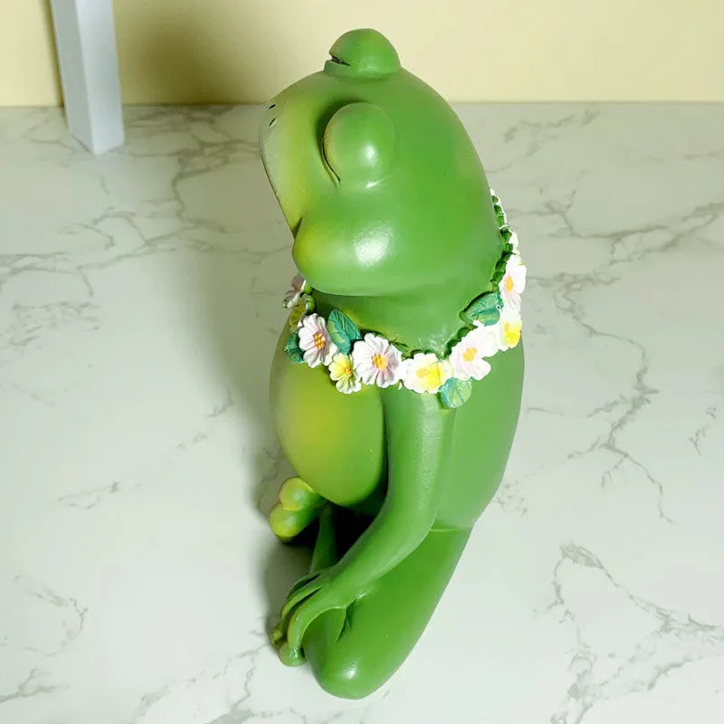 Magic Yoga Frog European style home ornament in RDW123 colour on display surface