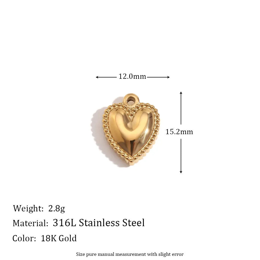 18K gold mini pendant with micro inlay colourful crystals on stainless steel base, geometric shape