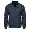 Men's thin solid colour casual jacket in army green, made from polyester fibre.