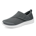 Unisex mesh walking shoes with Velcro fastening, round toe, flat heel, for outdoor mountaineering and daily leisure, black colour